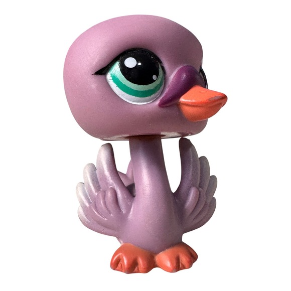 Hasbro Other - Hasbro Littlest Pet Shop Swan 1144 Purple Bird Teal Eyes Authentic LPS Figure